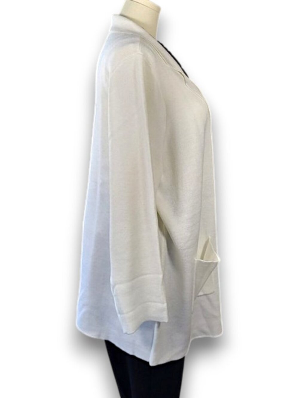 Investments II Ivory Open Front Sweater Jacket - Plus Size 2X NWT - Picture 3 of 9